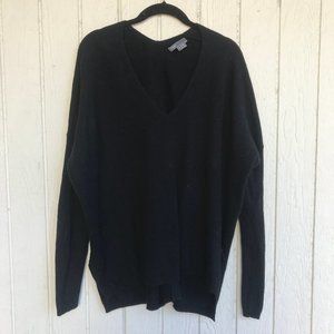 Vince Tunic Sweater Double V-Neck Cashmere/Wool - Black